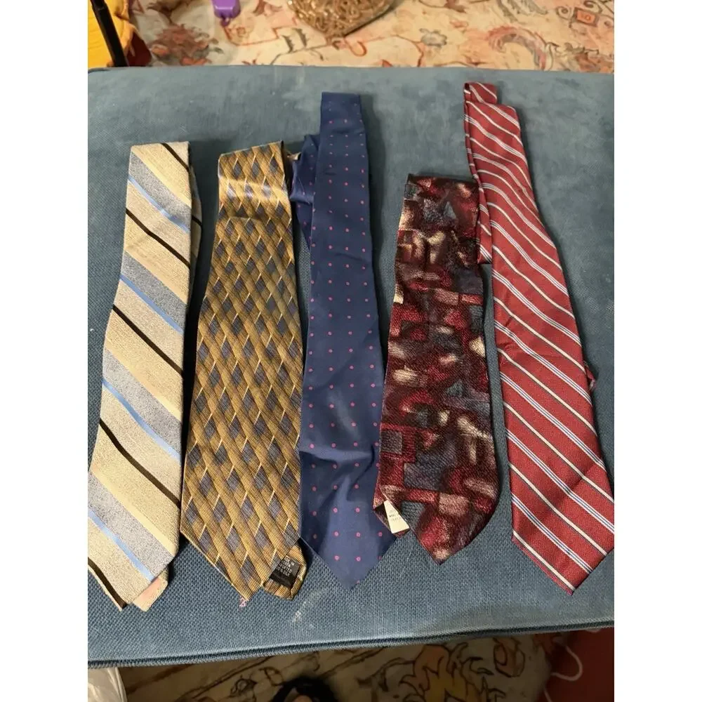 Vintage 60s Thru Y2k Necktie Lot of 60 Silk, Cotton, Fat, Poly, Abstract, Stripe